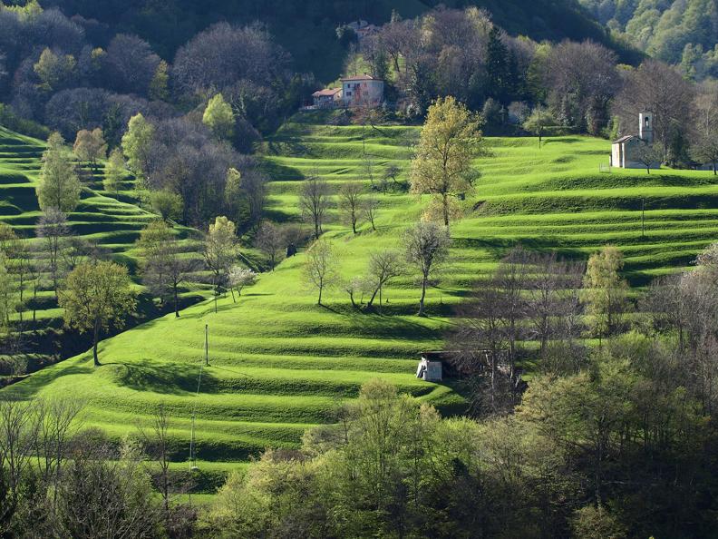 Paesaggio terrazzato della Valle di Muggio nel Mendrisiotto, Ticino